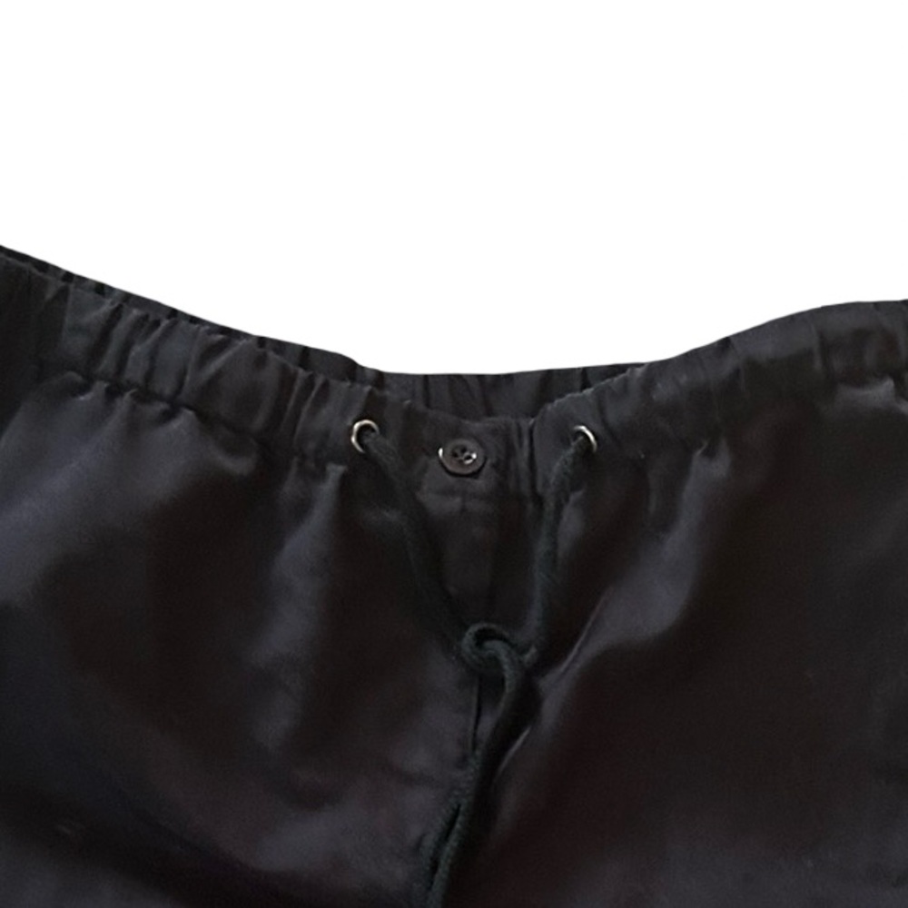 Vtg Urban Groove Black Parachute Harem Soft Straight Wide Leg Cargo Pants - Picture 7 of 13